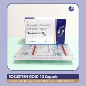 Rosuvastatin IP 10mg Clopidogrel IP 75mg Aspirin IP 75 mg Capsule same as rozucore gold 10